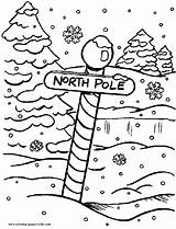 Coloring Pages Christmas Pole North Season Color Holiday Printable Sheets Kids Winter Drawings Print Seasonal sketch template