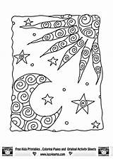 Coloring Moon Pages Sun Stars Printable Cool Drawing Star Adult Doodle Color Mandala Kids Sheet Adults Outline Coloriage Summer Goodnight sketch template