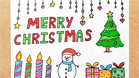 christmas greeting card drawing youtube