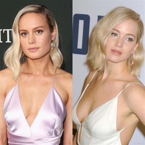 hot blondes brie larson and jennifer lawrence showing off