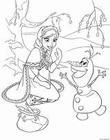 Coloring Olaf Frozen Elsa Disney Pages Printable sketch template