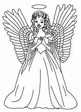 Angel Coloring Pages Christmas Print Angels Stitch Adults Printable Kids Coloring4free Girl Tattoo Boy Tree Colouring Color Sheets Female Fashion sketch template