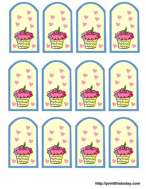 printable birthday favor tags