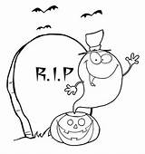 Halloween Coloring Rip Pages Print Kids Holloween Ghost Drawings Happy sketch template