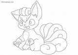 Ninetales Coloring Pages Pokemon Getcolorings Print Color sketch template