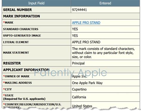 apple files trademarks  prores  apple pro stand patently apple