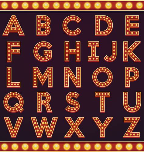 letter alphabet sign marquee light bulb vintage carnival  circus