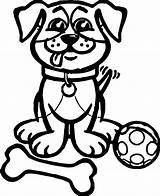 Puppy Ball Coloring Dog Happy Wecoloringpage sketch template
