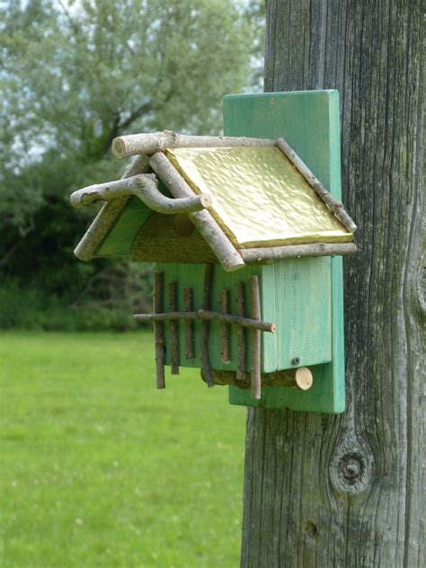 black capped chickadee rustic birdhouse songbird nestbox