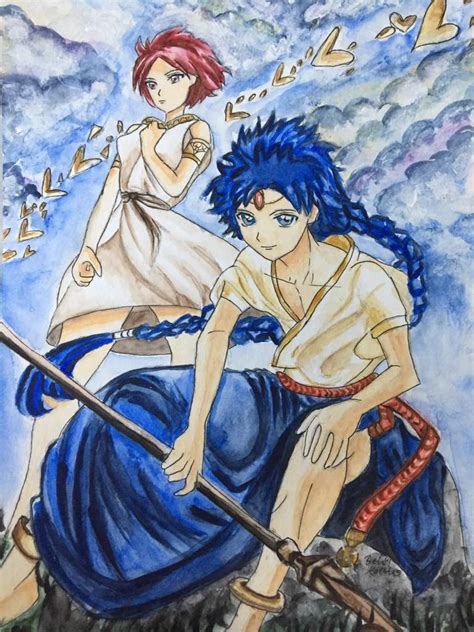 magi morgiana and aladdin fanart watercolor anime amino
