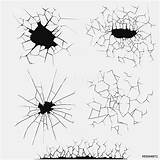 Drawing Hole Glass Vector Broken Cracks Cracked Shattered 3d Ground Illustration Bullet Wall Illustrations Set Clip Concrete Getdrawings Chain Stock sketch template