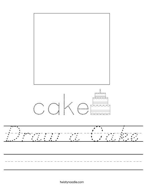 draw  cake worksheet dnealian twisty noodle