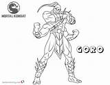 Kombat Mortal Coloring Goro Pages Bettercoloring sketch template