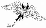 Coloring Pages Getdrawings Hawkgirl sketch template