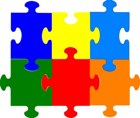 jigsaw puzzle 6 pieces clip art at vector clip art online royalty free and public domain