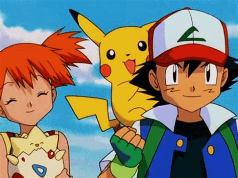 i love misty s smile at ash its so cute ash x misty from pokemon pokemon ash misty ash