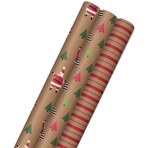 hallmark sustainable christmas wrapping paper  cut lines  reverse  rolls  sq ft ttl