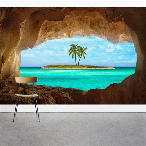 remote island wall mural