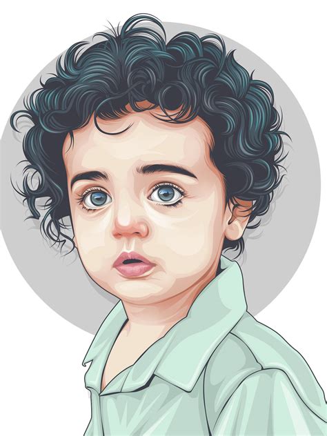 vexel art portrait vector illustration toddler  rizky fadillah