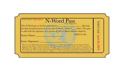 The N Word Pass Template Courtesy Of U Xxxp1x3l D3l74xxx