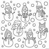 Neige Bonhomme Coloriage Snowman Plusieurs Snowmen Differents Imprimer 30seconds Imprimé sketch template