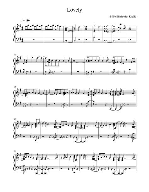 billie eilish lovely  khalid sheet   piano solo musescorecom