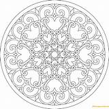 Circle Heart Online Pages Coloring Color sketch template