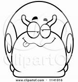 Snail Happy Clipart Cartoon Surprised Depressed Sad Vector Dumb Drunk Cory Thoman Outlined Coloring Amorous Royalty Frightened 2021 Clipartof Wearing sketch template