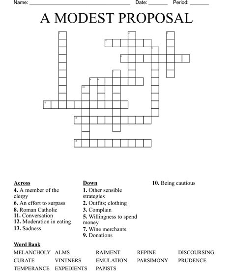 a modest proposal crossword wordmint