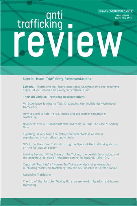 No 7 Special Issue—trafficking Representations The