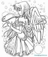 Devil Coloring Pages Angel Getcolorings Anim Printable Color sketch template