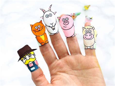 printable farm animal finger puppets arty crafty kids