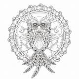 Coloring Mandala Owl Pages мандала Mandalas Adults раскраски источник Incredible sketch template