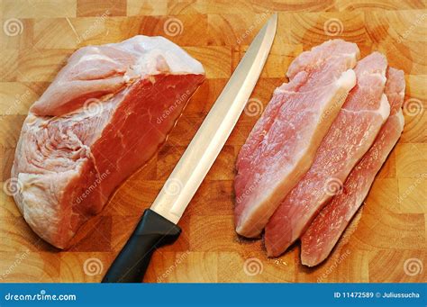 raw meat stock image image  wood meat flesh kniwe