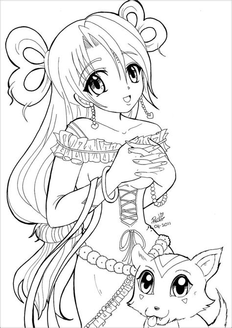 anime girl coloring pages  print coloringbay