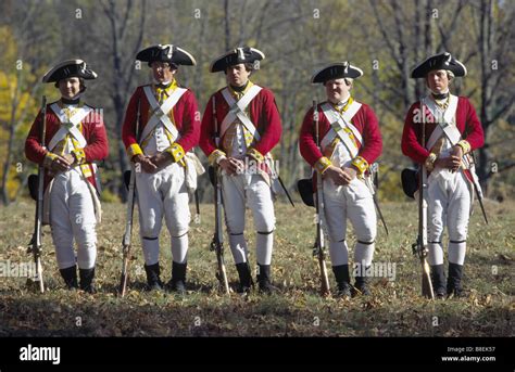 history reenactors british redcoats concord massachusetts stock photo