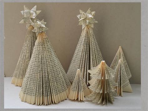 diy weihnachtsbaum aus buch falten handmade kultur basteln mit