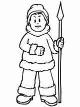 Inuit Eskimo Coloring Hunter Pages Drawing People Printable Color Clipart Drawings Categories sketch template