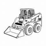 Bobcat Coloring Pages Clipart Truck Equipment Plow Snow Skid Loader Machine Monster Skidsteer Steer Tractor Printable Construction Color Clip Drawing sketch template
