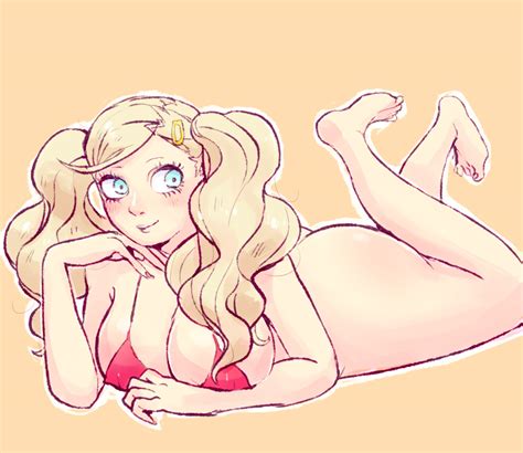 Rule 34 1girl Ann Takamaki Ass Barefoot Beige Background