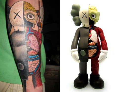 tattoos inspired  art dissected companion  kaws