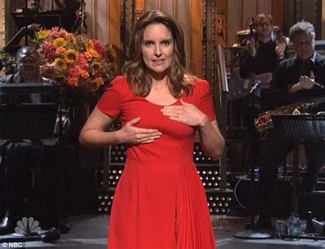 Tina Fey Plays On Her Emmys Dress Slip By Groping Her Chest As She