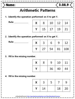 grade oa worksheets  grade math worksheets operations algebraic