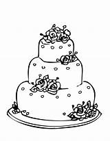 Cake Coloring Pages Wedding Round Printable Color Book Kids Princess Cakes sketch template