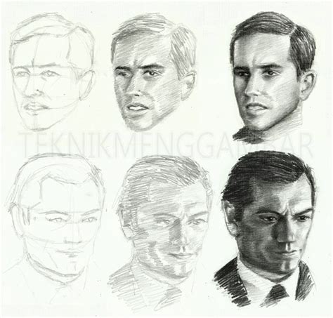 gambar teknik menggambar wajah manusia latihan lebih lanjut tutorial gambar lukisan  rebanas