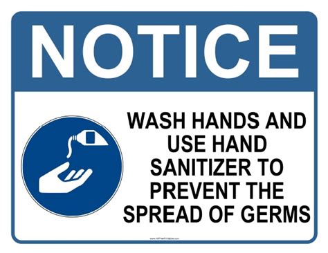 wash hands sign printable