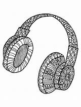 Headphones sketch template
