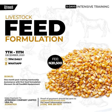 livestock feed formulation webinar  days intensive  training