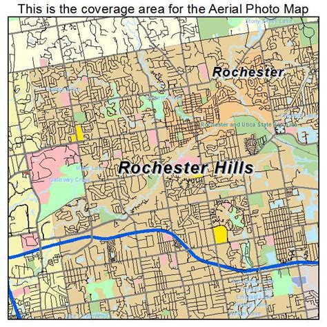 aerial photography map  rochester hills mi michigan