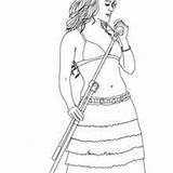 Coloring Pages Shakira People Famous Singing Hellokids Singer Beautiful sketch template